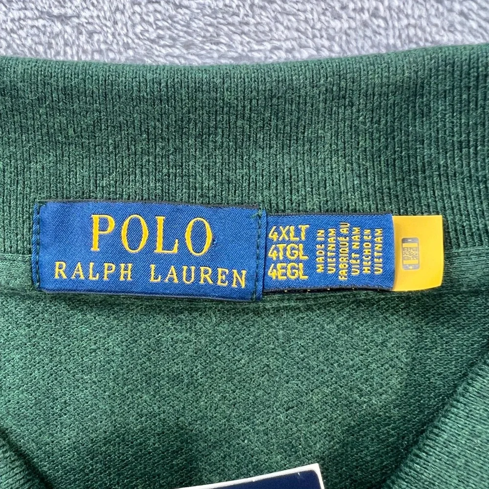 NWT Polo Ralph Lauren 4XLT‎ Big & Tall Hunter Green Mesh Long Sleeve Polo Clasic